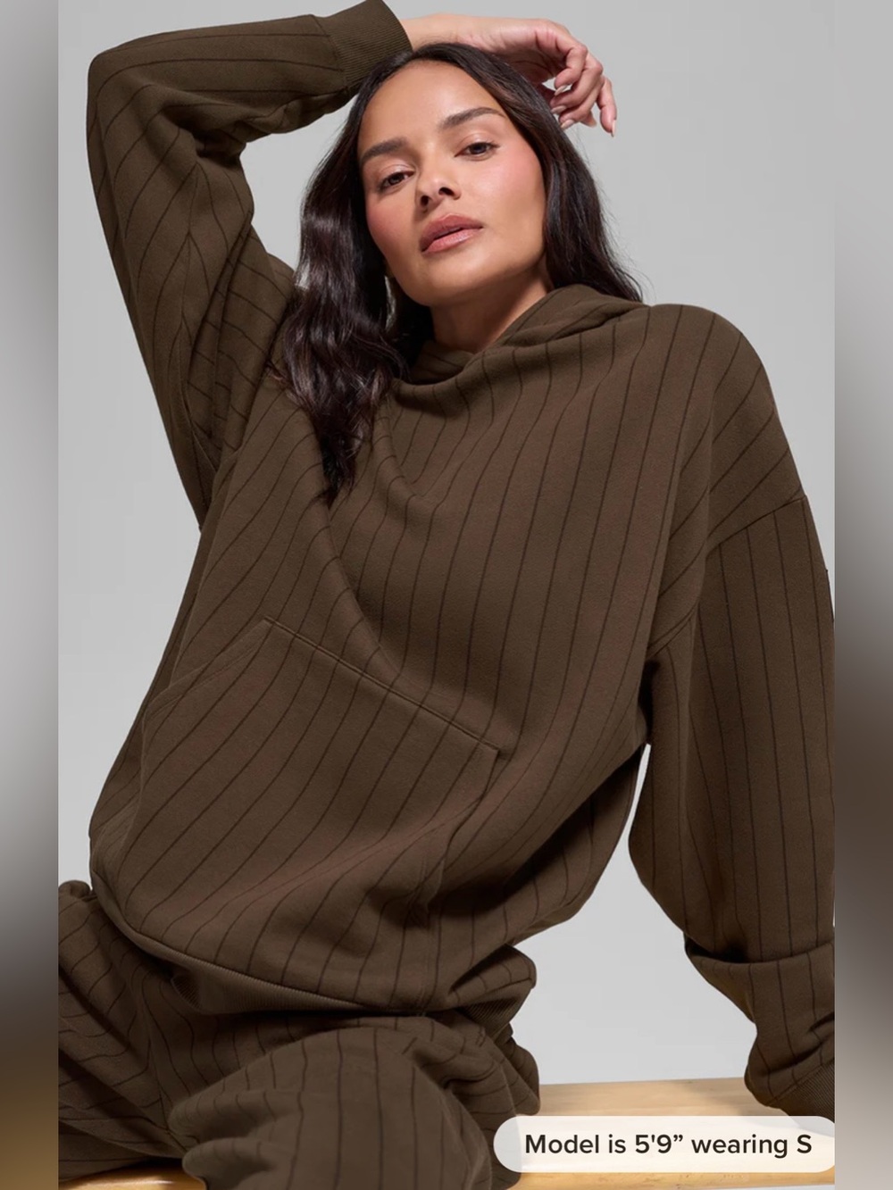 ALO YOGA PINSTRIPE HOODIE & STRAIGHT LEG PANTS